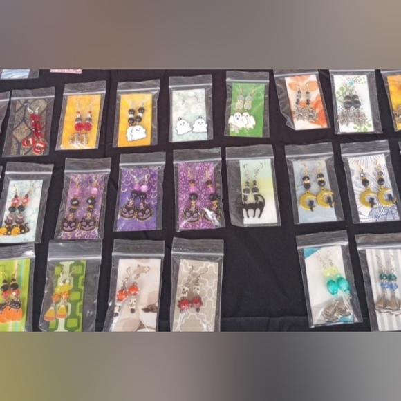 Halloween Wrap Around Beaded Bracelet Earrings Unique Sparkly Handmade - Picture 6 of 10